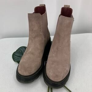 Gianni Bini GB The Change Re-New Tan Suede Leather Chelsea Ankle Heel Boot Shoes